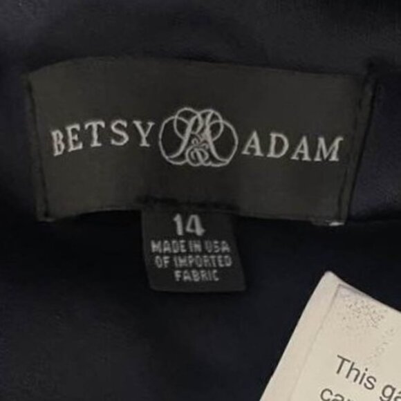 Betsy & Adam Navy Blue Ruffle High-Low Gown Size 14 NWT | Elegant Formal Dress - Picture 11 of 15